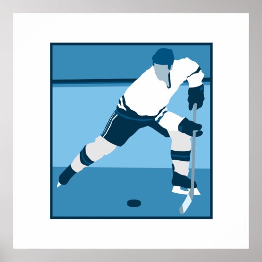 Ice Blue Hockey Logo Poster (Voorkant)