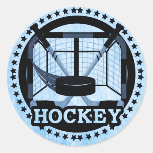 Ice Blue Hockey Ronde Sticker (Voorkant)