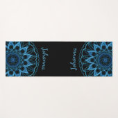 Ice Blue Mandala Flower Yoga Mat (Voorkant (horizontaal))