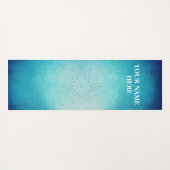Ice Blue Natural Mandala Floral Yogamat (Achterkant (horizontaal))