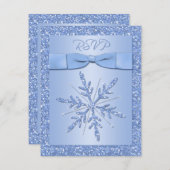 Ice Blue RSVP-kaart (NIET te gebruiken met Square  RSVP Kaartje (Voorkant / Achterkant)