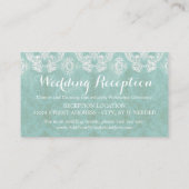 Ice Blue Rustic Damask Wedding Enclosure Card Informatiekaartje (Achterkant)