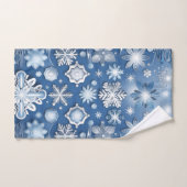Ice Blue Sneeuwvlok Motief Bad Handdoek (Handdoek)