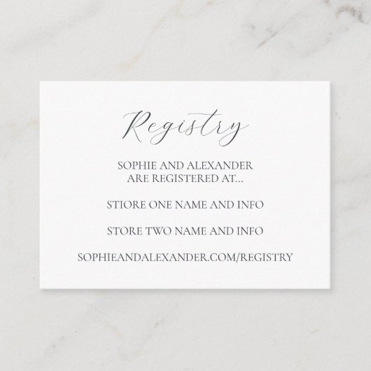 Ice Blue Sneeuwvlok Winter Bruiloft Registry Informatiekaartje (Voorkant)