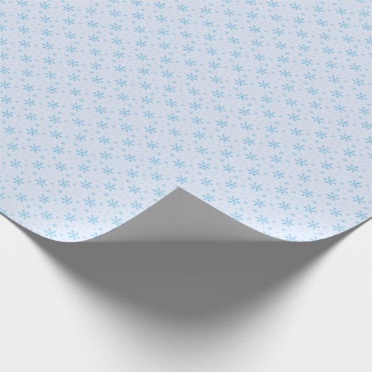 Ice Blue Sneeuwvlokken Lichtblauw Kerst Cadeaupapier (Hoek)