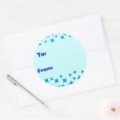 Ice Blue Snow / Sterren sticker. Naar, Van label (Envelop)