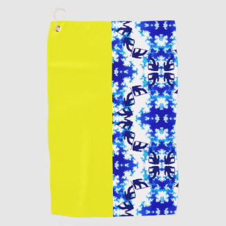 Ice Blue Snowboarder Sky Yellow Snowboarding Sport Golfhanddoek