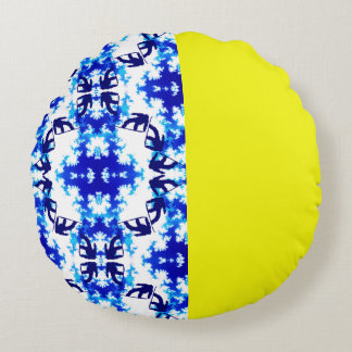 Ice Blue Snowboarder Sky Yellow Snowboarding Sport Rond Kussen