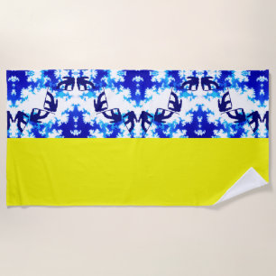 Ice Blue Snowboarder Sky Yellow Snowboarding Sport Strandlaken