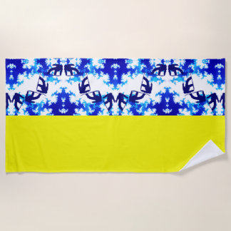 Ice Blue Snowboarder Sky Yellow Snowboarding Sport Strandlaken
