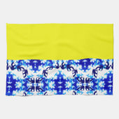 Ice Blue Snowboarder Sky Yellow Snowboarding Sport Theedoek (Horizontaal)