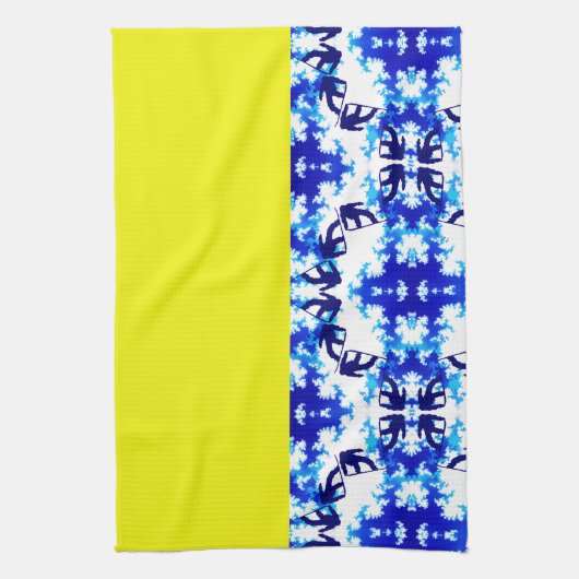 Ice Blue Snowboarder Sky Yellow Snowboarding Sport Theedoek (Verticaal)