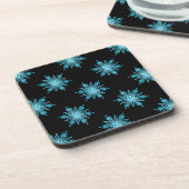 Ice Blue Snowflake Holiday Onderzetters (Linkerzijde)