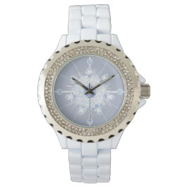 Ice Blue Snowflake Horloge