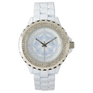 Ice Blue Snowflake Horloge