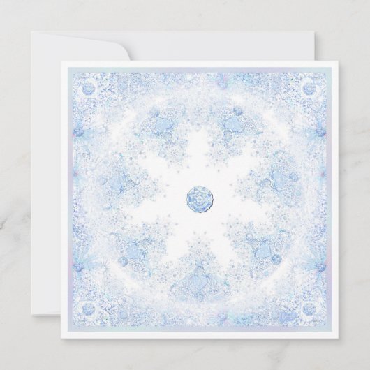 Ice Blue Snowflake Kaart (Voorkant)