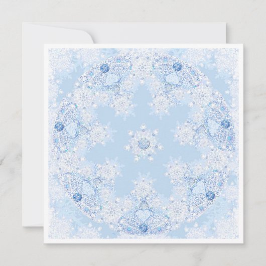 Ice Blue Snowflake Kaart (Voorkant)
