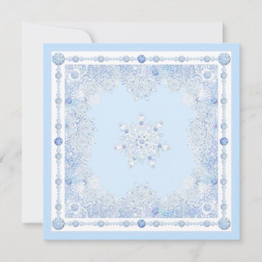 Ice Blue Snowflake Kaart (Voorkant)