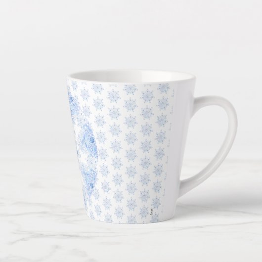 Ice Blue Snowflake Latte Mok (Rechts)