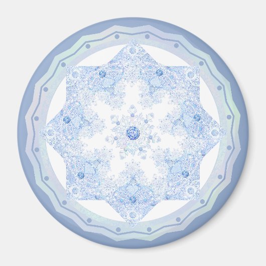 Ice Blue Snowflake Magneet (Voorkant)