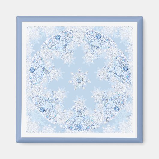 Ice Blue Snowflake Magneet (Voorkant)
