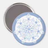 Ice Blue Snowflake Magneet (Voorkant / Achterkant)
