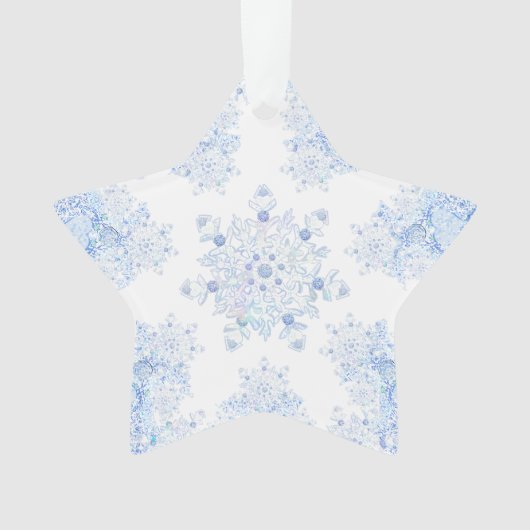 Ice Blue Snowflake Ornament (voorkant)