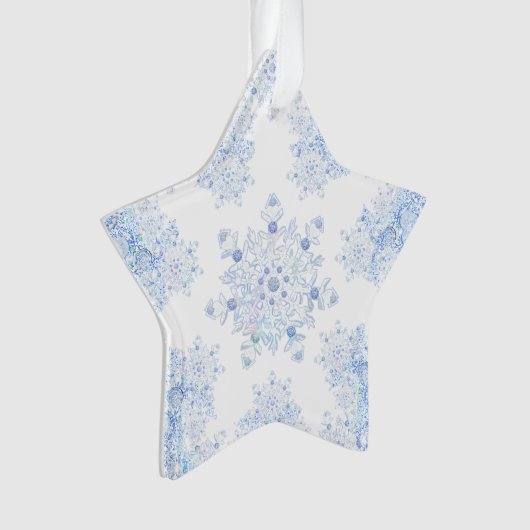 Ice Blue Snowflake Ornament (voorkant)