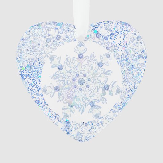 Ice Blue Snowflake Ornament (voorkant)