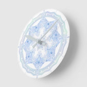 Ice Blue Snowflake Ronde Klok (Hoek)