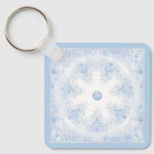 Ice Blue Snowflake Sleutelhanger