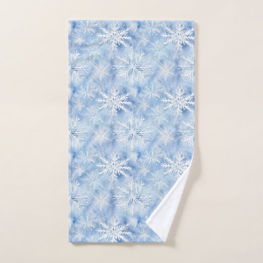 Ice Blue Snowflakes Bad Handdoek (Handdoek)