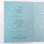 Ice Blue Winter in Paris Quinceañera Tri-Fold Invi Drieluik Uitnodiging (Binnenzijde eerst)