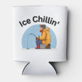 Ice Chillin. Vissers, buitengangers, ijskap Vist Blikjeskoeler (Voorkant)
