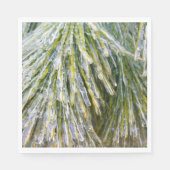 Ice Coated Pine Needles Winter Botanisch Servet (Voorkant)