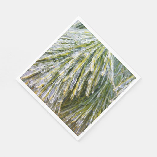 Ice Coated Pine Needles Winter Botanisch Servet (Hoek)