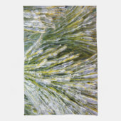 Ice Coated Pine Needles Winter Botanisch Theedoek (Verticaal)