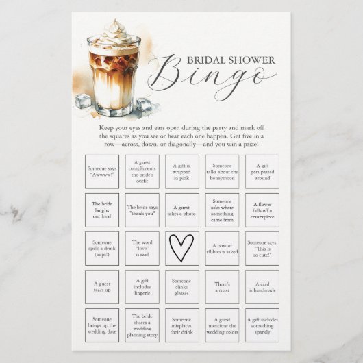 Ice Coffee Theme Vrijgezellenfeest Bingo Flyer (Voorkant)