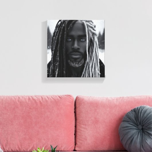 Ice Cold Black Power Stretched Canvas (Insitu (Woonkamer))