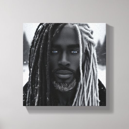 Ice Cold Black Power Stretched Canvas (Voorkant)