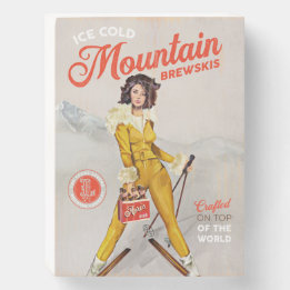 "Ice Cold Mountain Brewskis" Art de ski de Pinup