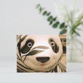 Ice Covered Panda Sepia Briefkaart (Staand voorkant)