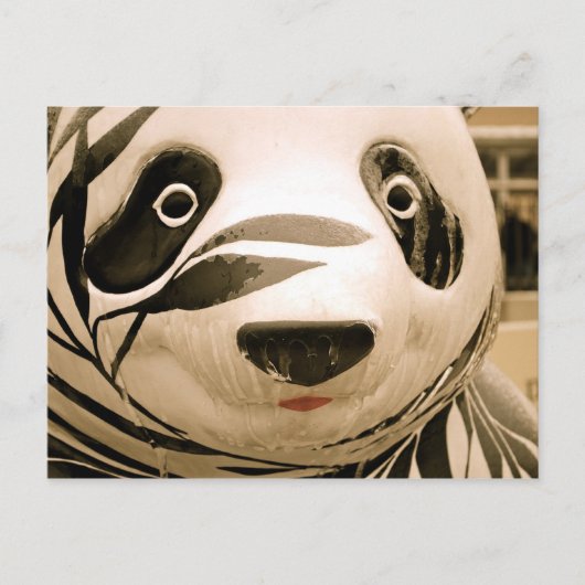 Ice Covered Panda Sepia Briefkaart (Voorkant)