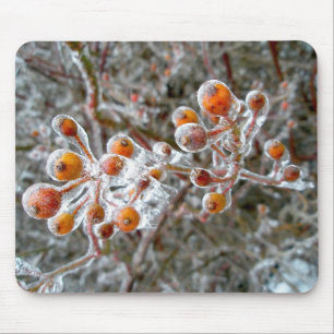 Ice-Covered Red Berries Mousepad Muismat