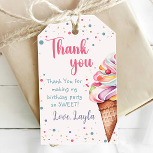 Ice Cream 1e verjaardag Cadeaulabel