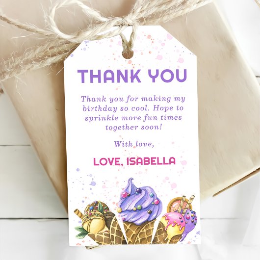 Ice Cream 1e verjaardag Cadeaulabel