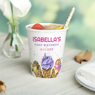 Ice Cream 1e verjaardag Papieren Bekers