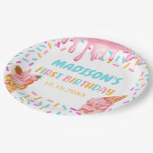 Ice Cream 1e verjaardag Papieren Bordje (Gekanteld)