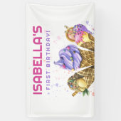 Ice Cream 1e verjaardag Spandoek (Verticaal)