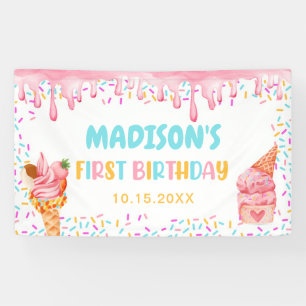 Ice Cream 1e verjaardag Spandoek